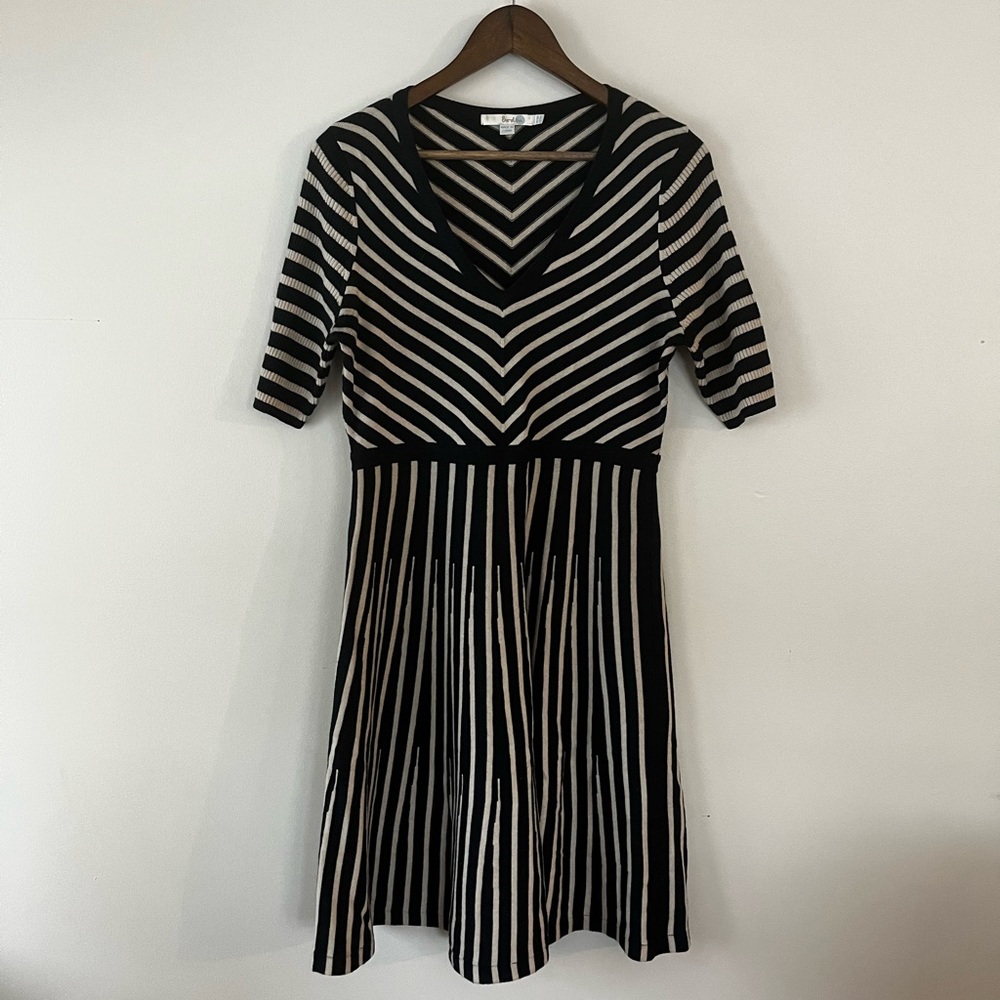 Boden Amelie Striped Knit Short Sleve Sweater Dress Size 14